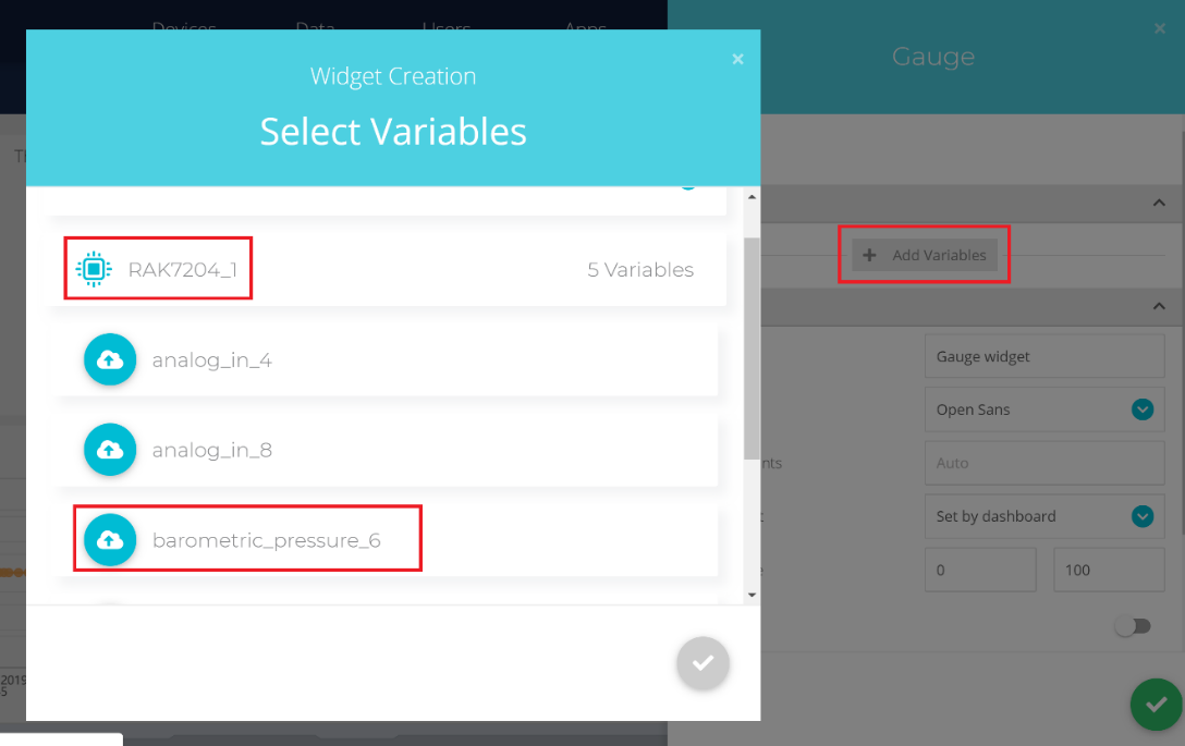 Figure 9 | Adding a Variable to display