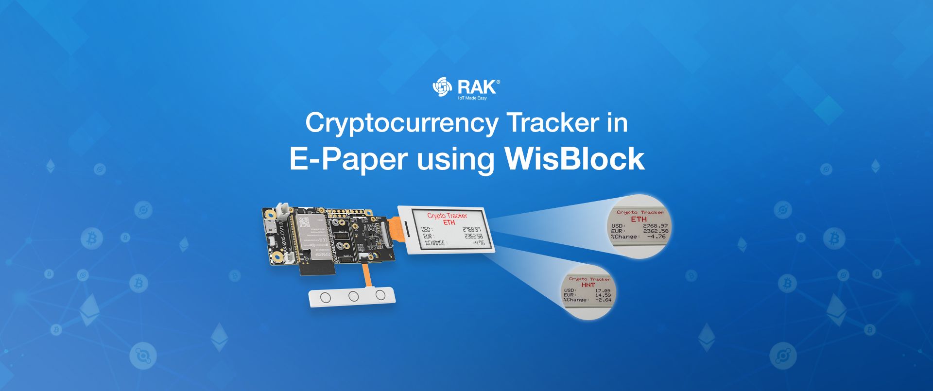 Cryptocurrency Tracker in E-Paper using WisBlock