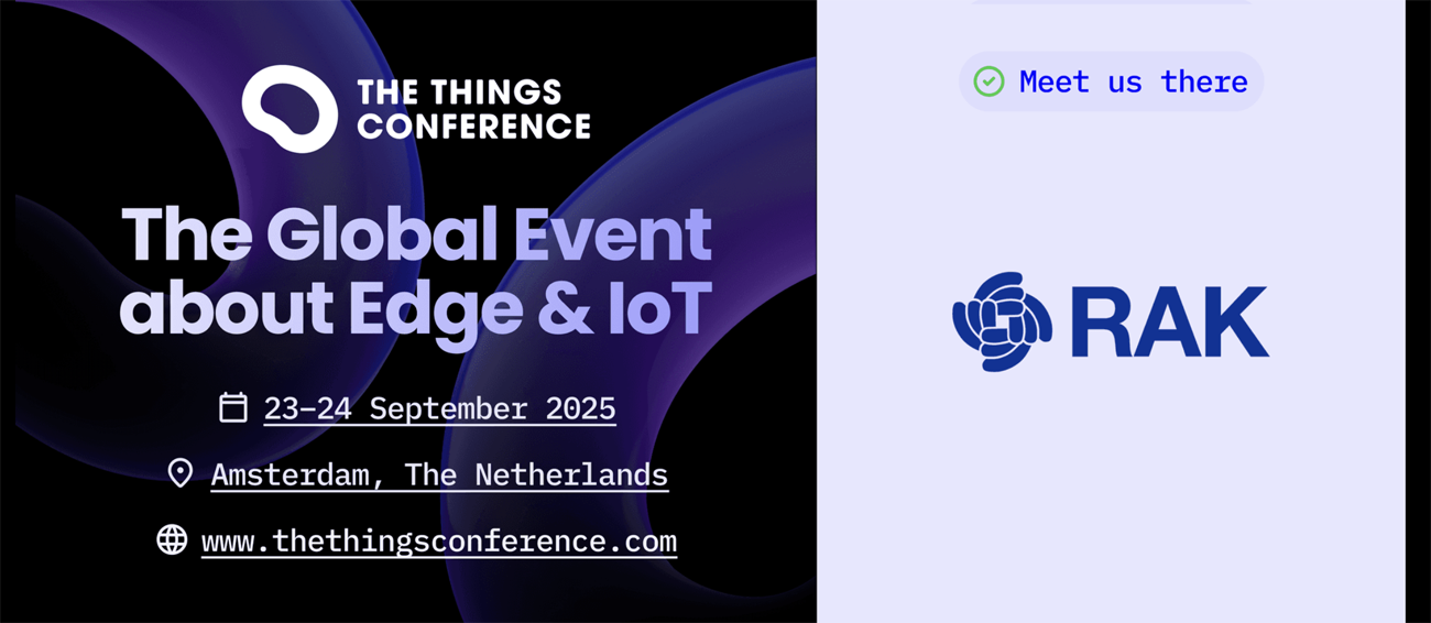 Join RAKwireless at The Things Conference 2025, Booth A13, for new IoT tools and LoRaWAN innovations in Amsterdam.