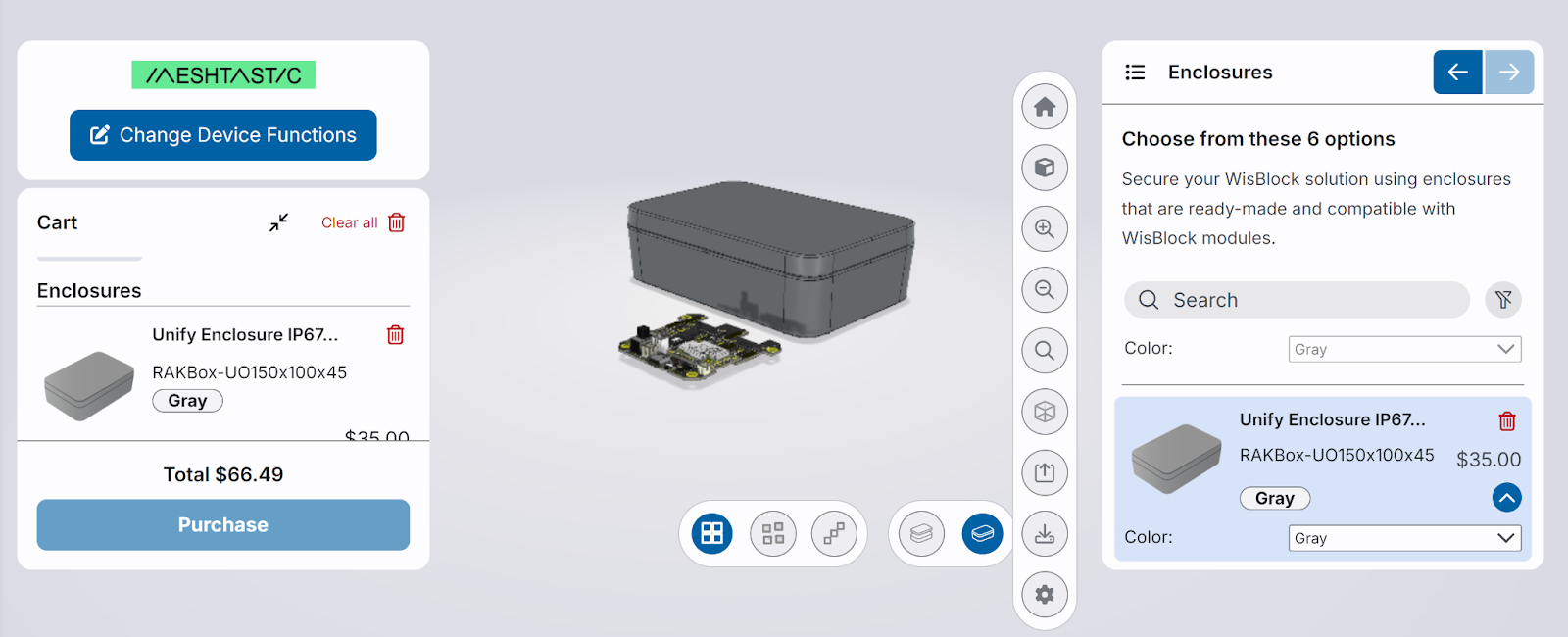Match your WisBlock base board, pick colors, and finalize a design that suits your project's needs.