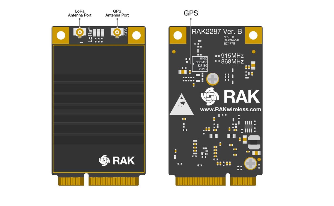 RAKwireless Releases Energy-Friendly RAK2287 Gateway Concentrator Module for LoRaWAN, SX1302 LoRa core (SPI or USB, GPS)